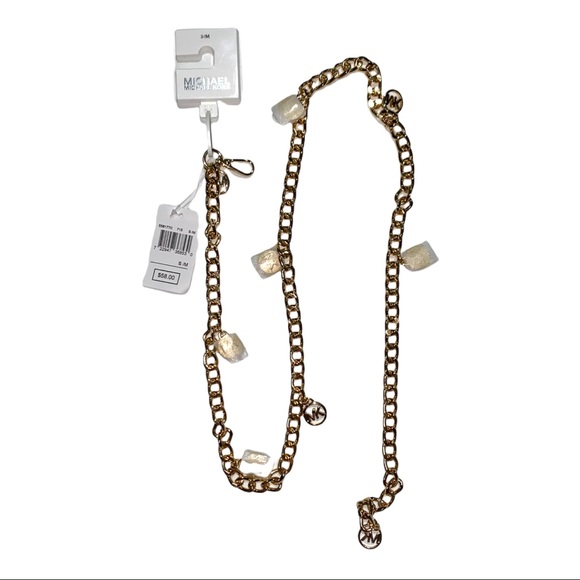 MICHAEL KORS Gold Logo MK Chain Belt S M L XL - Picture 3 of 8